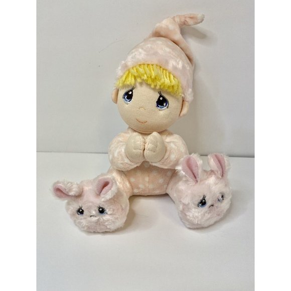 Precious Moments Pink Plush Doll 8” Praying Talking Works Bunny Aurora 2019 - Picture 1 of 7